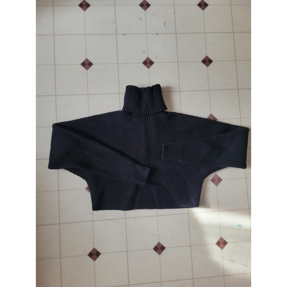 House of Harlow 1960 Cropped Ribbed Turtleneck Sweater Black Women’s Size Small
